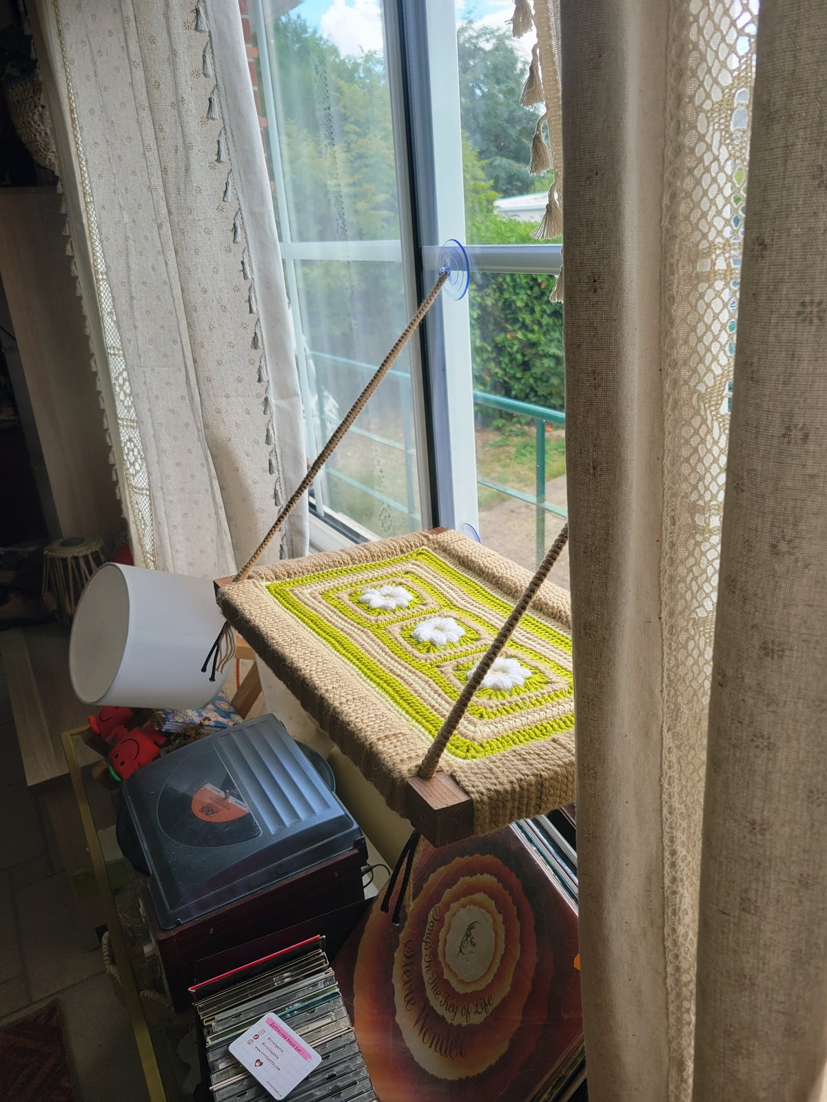 Hamac de fenêtre pour chat -Printemps-