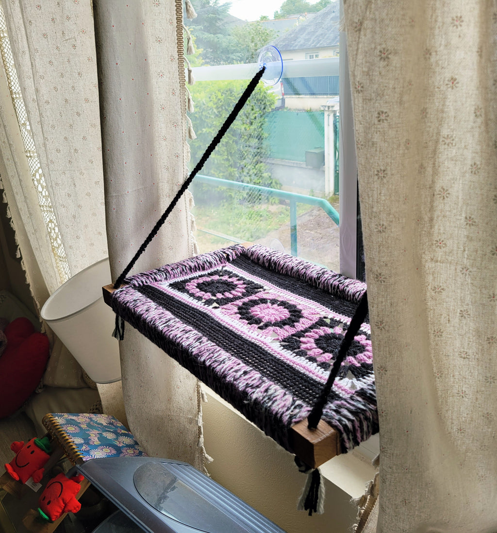 Hamac de fenêtre pour chat -Fleur de lune-