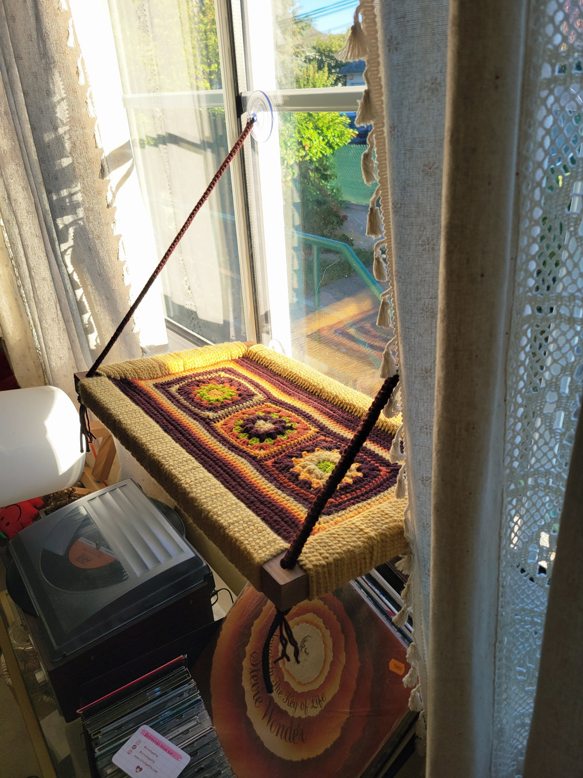 Hamac de fenêtre pour chats -Fleur de lune-