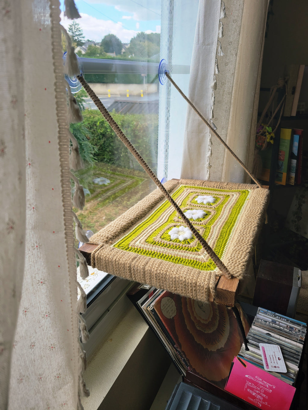 Hamac de fenêtre pour chat -Printemps-